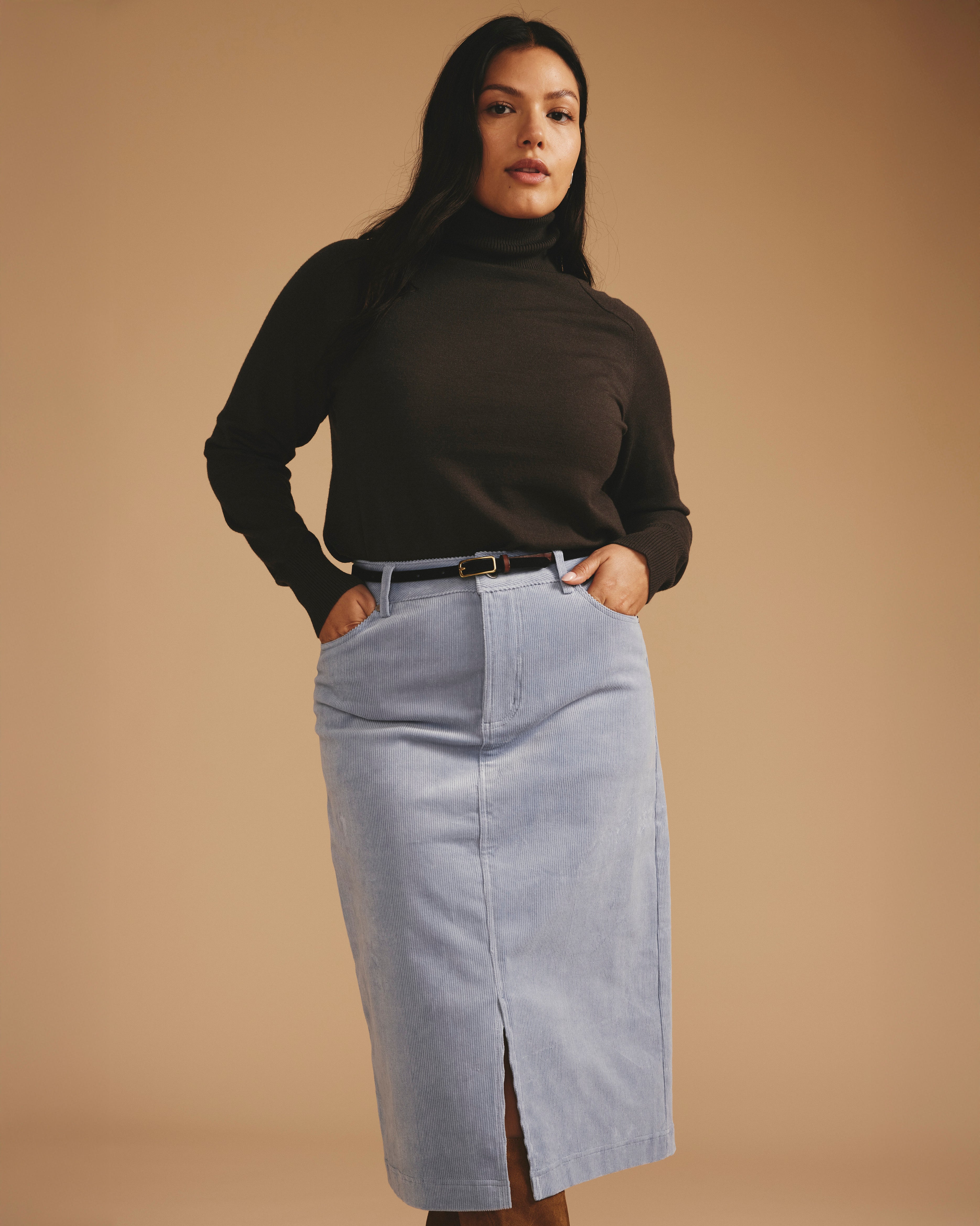 Suzi Corduroy Skirt - Washed Rain