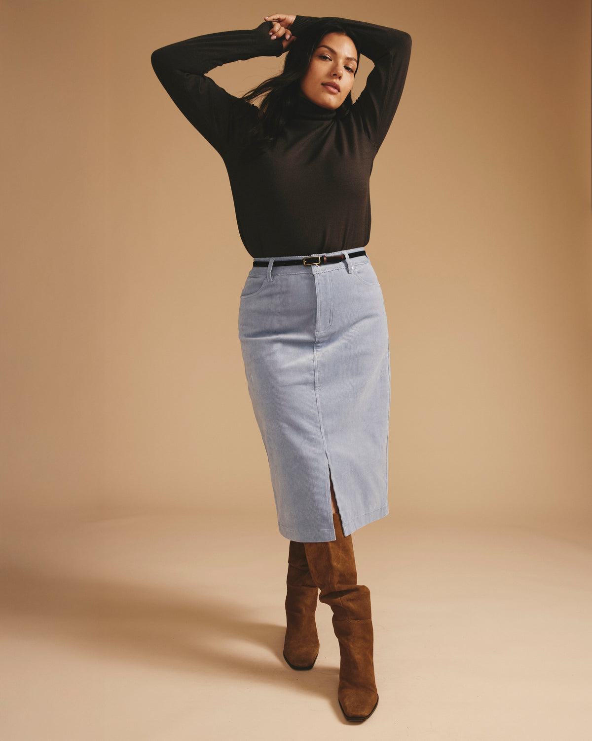 Suzi Corduroy Skirt - Washed Rain