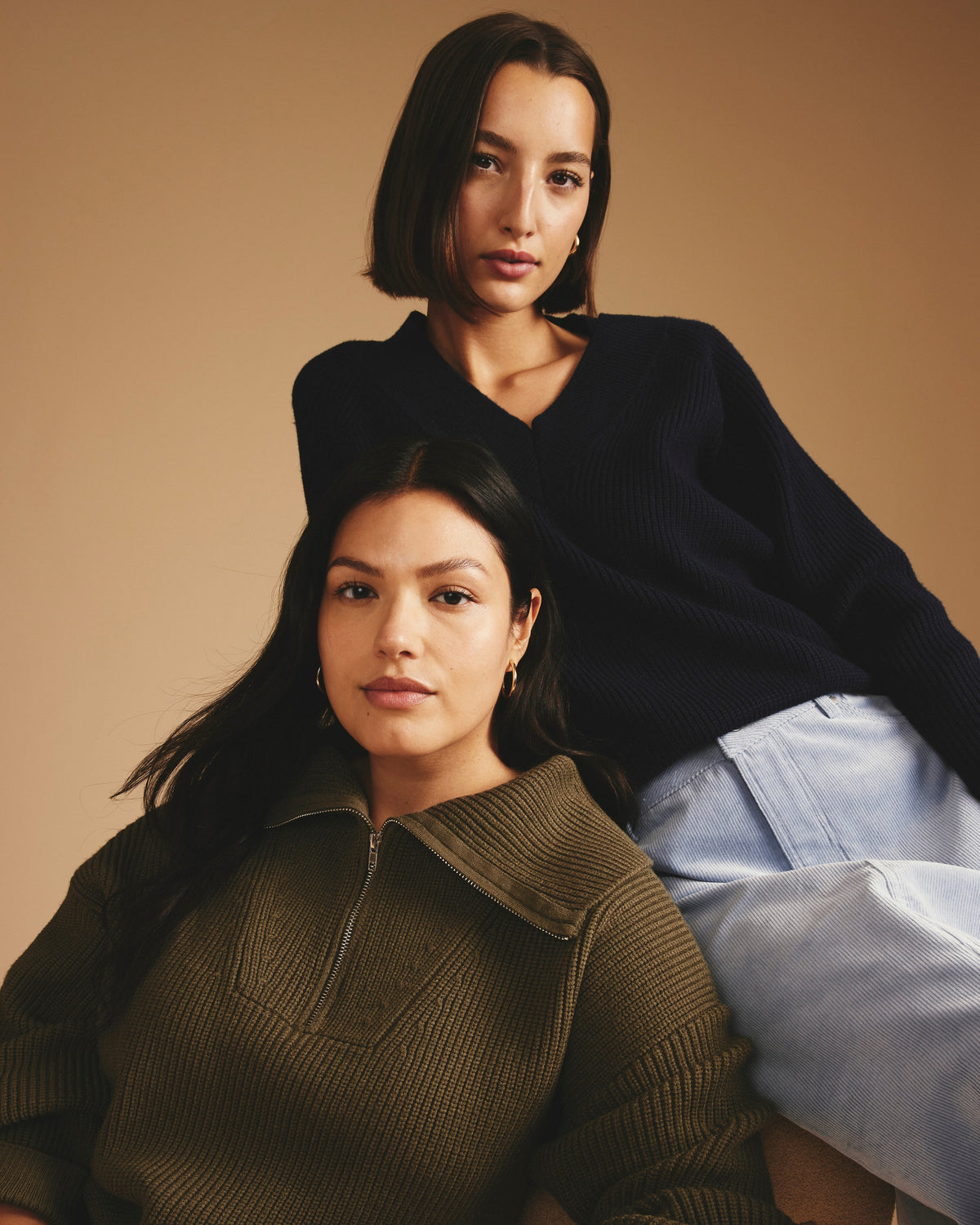 Brenda Zip Sweater - Camo