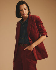 Davis Corduroy Blazer - Autumnal Red