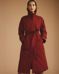Nehra Quilted Coat - Autumnal Red
