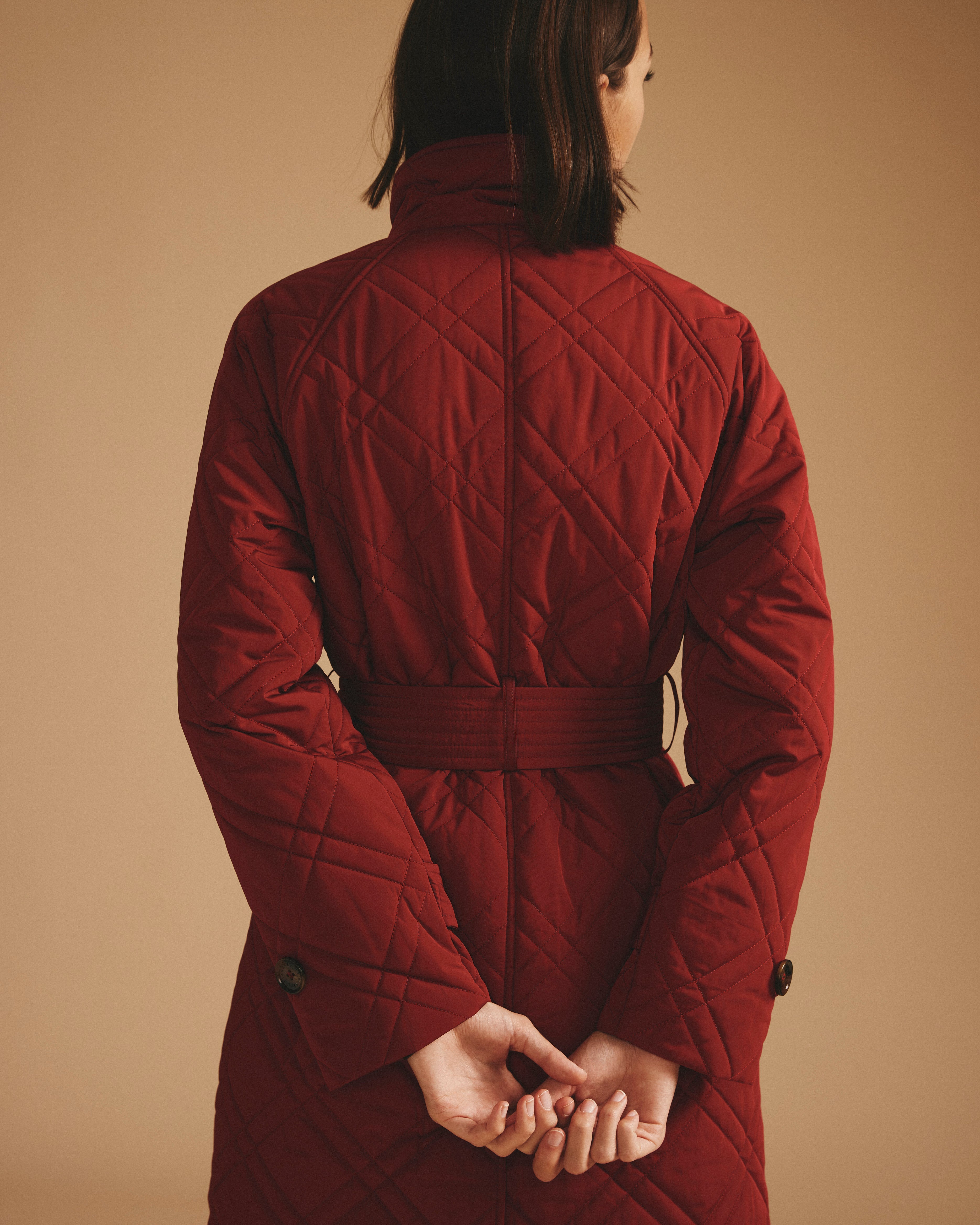 Nehra Quilted Coat - Autumnal Red