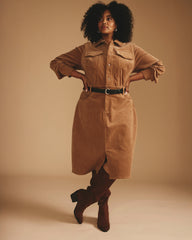Dakota Corduroy Dress - Classic Camel