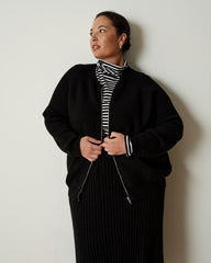 Better-Than-Wool Zip Cardigan - Black