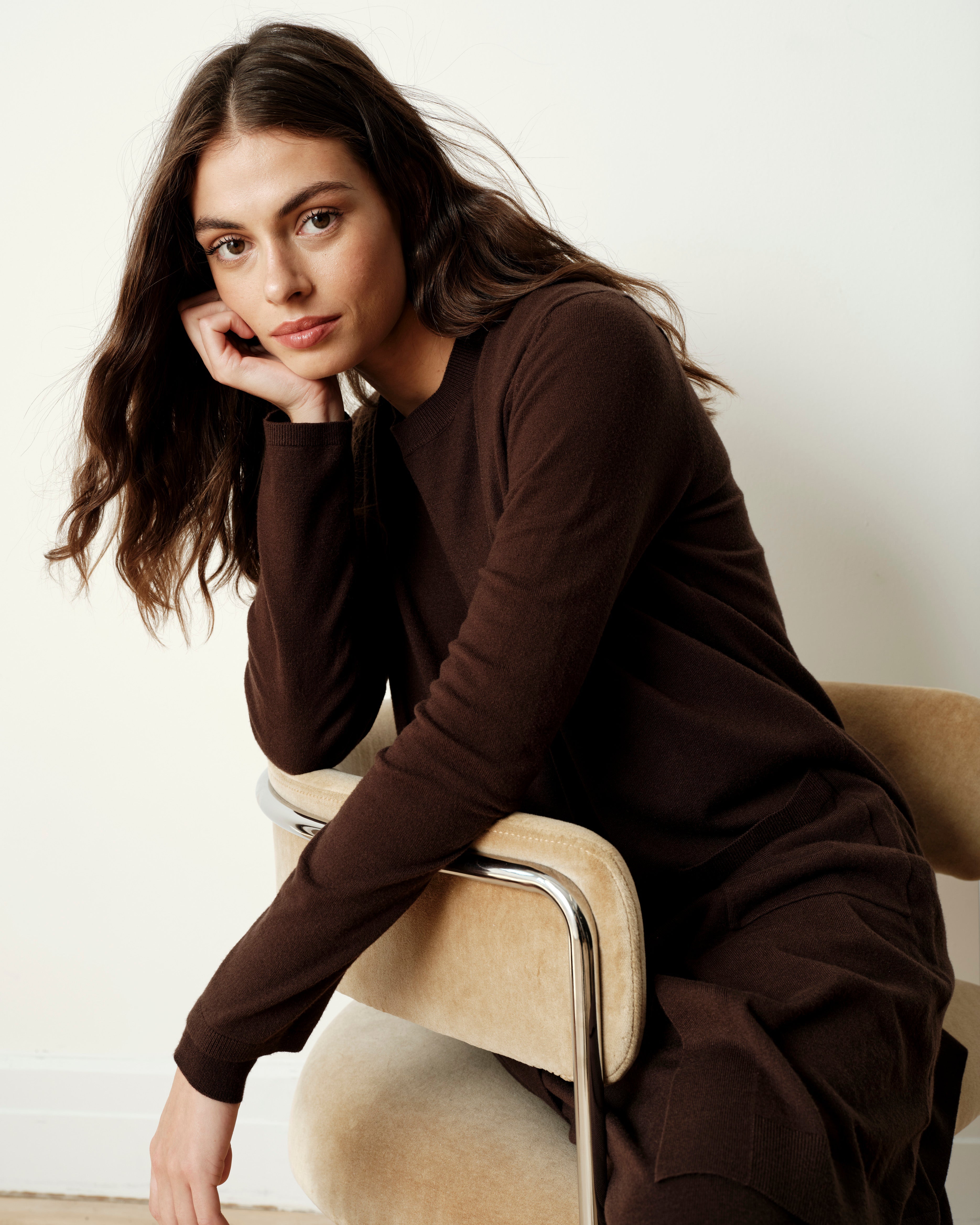 Savvy Double Knit Sweater Cardigan - Espresso