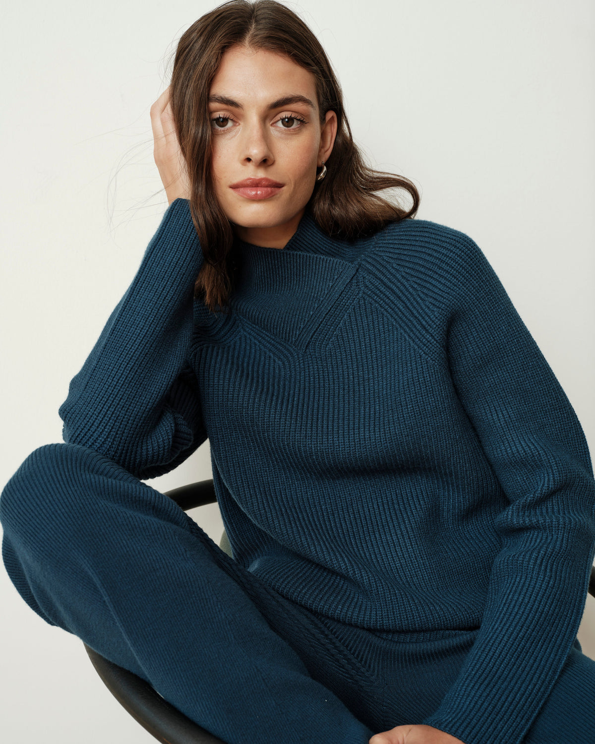 Arly Wrap Neck Sweater - Deep Teal