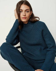 Arly Wrap Neck Sweater - Deep Teal