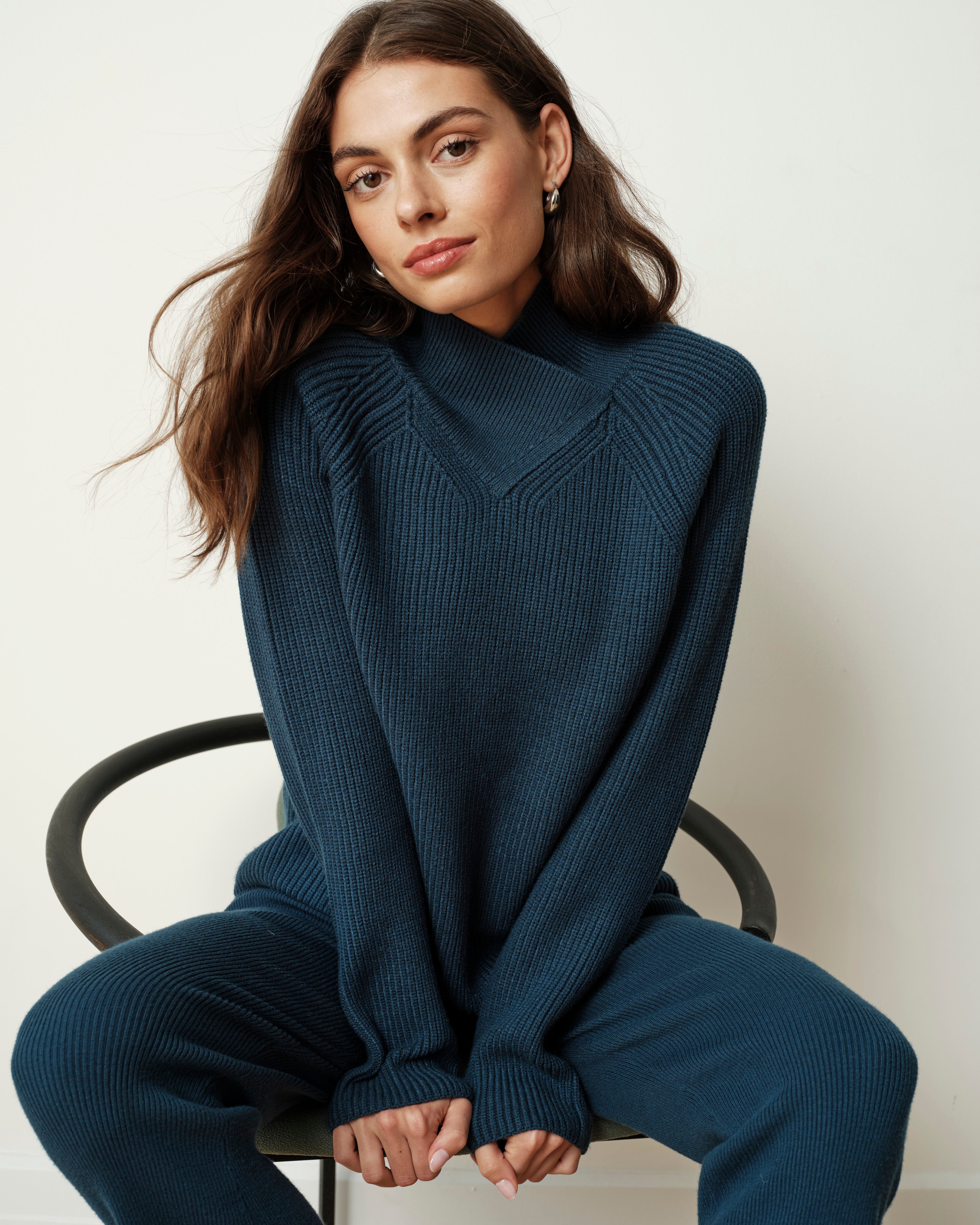 Knitted Mila Lounge Pants - Deep Teal