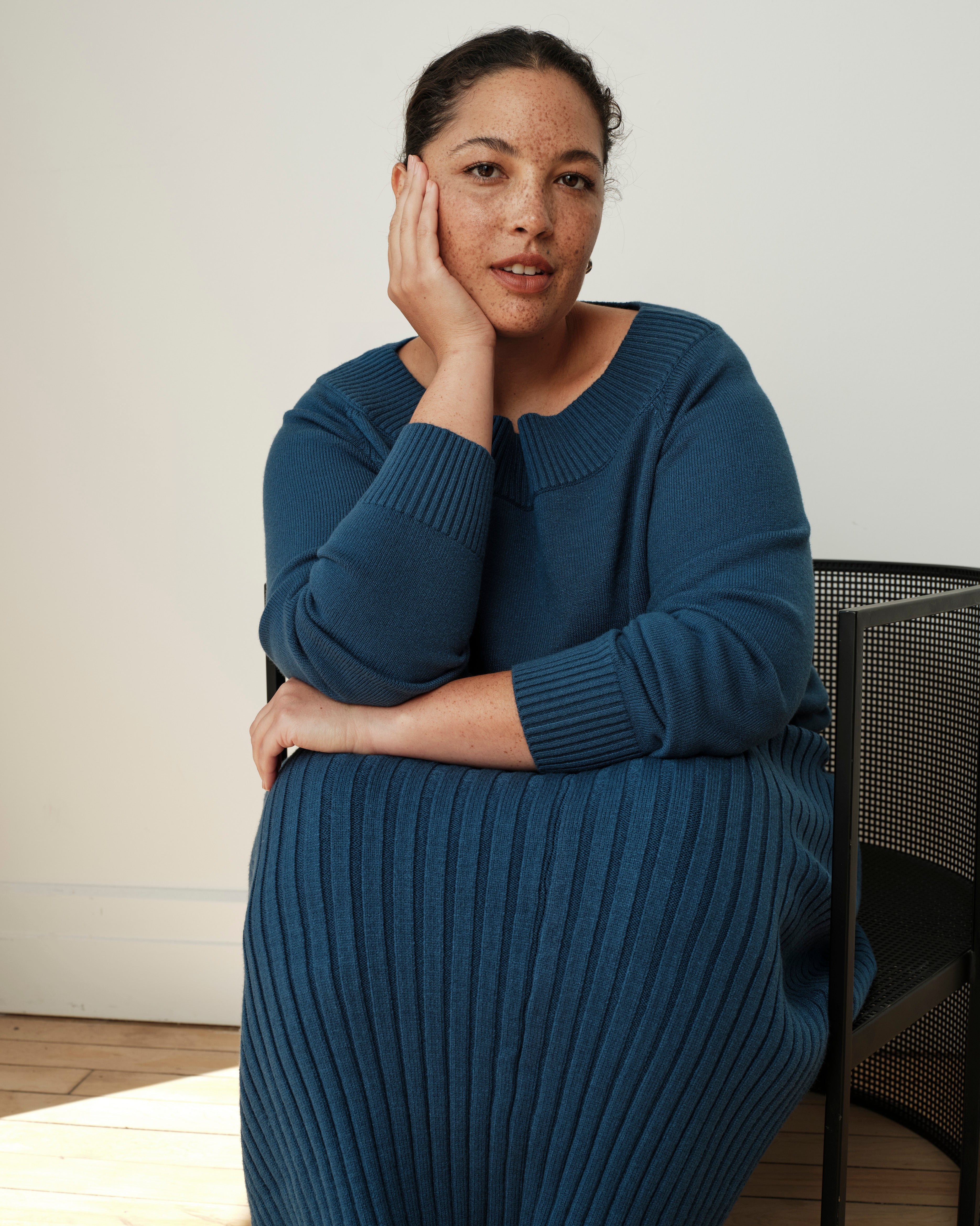 Noomi Cold Shoulder Sweater - Deep Teal