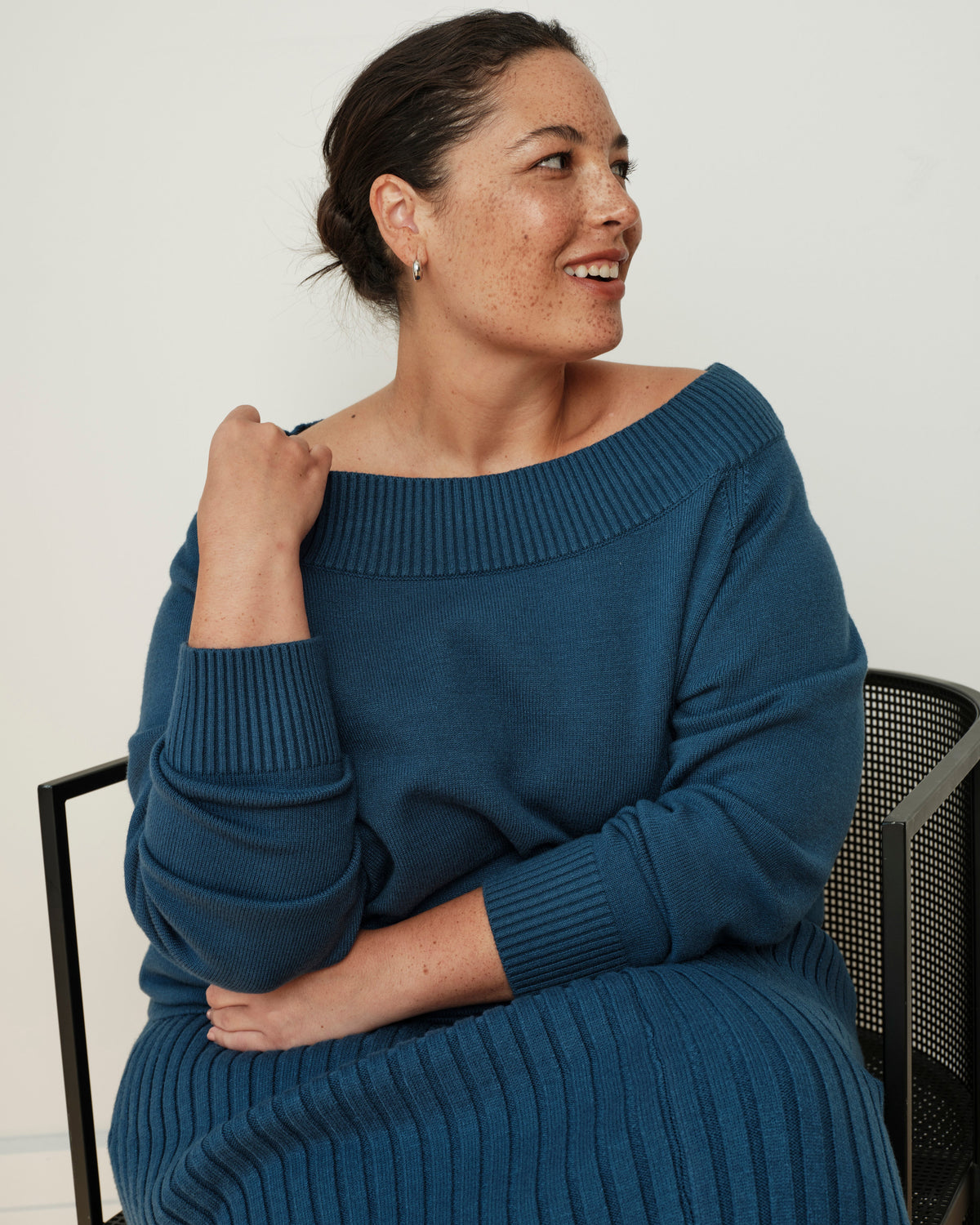 Noomi Cold Shoulder Sweater - Deep Teal