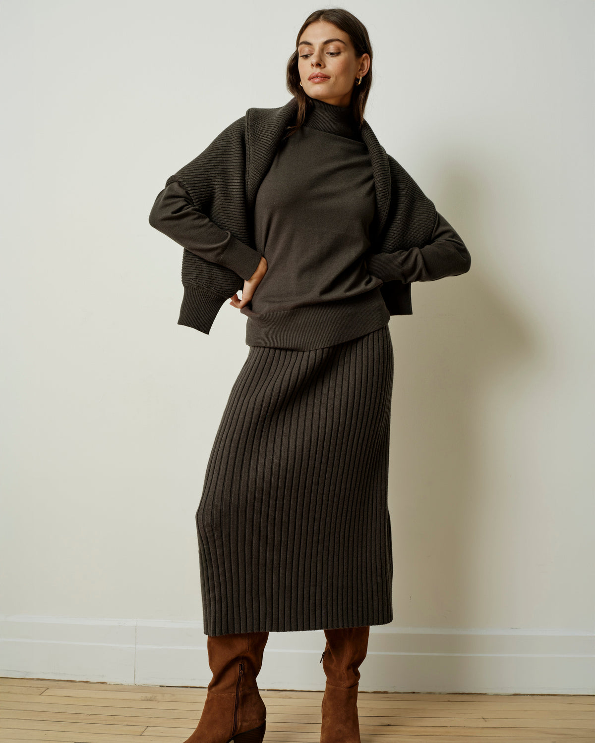 Risa Sweater Skirt - Graphite