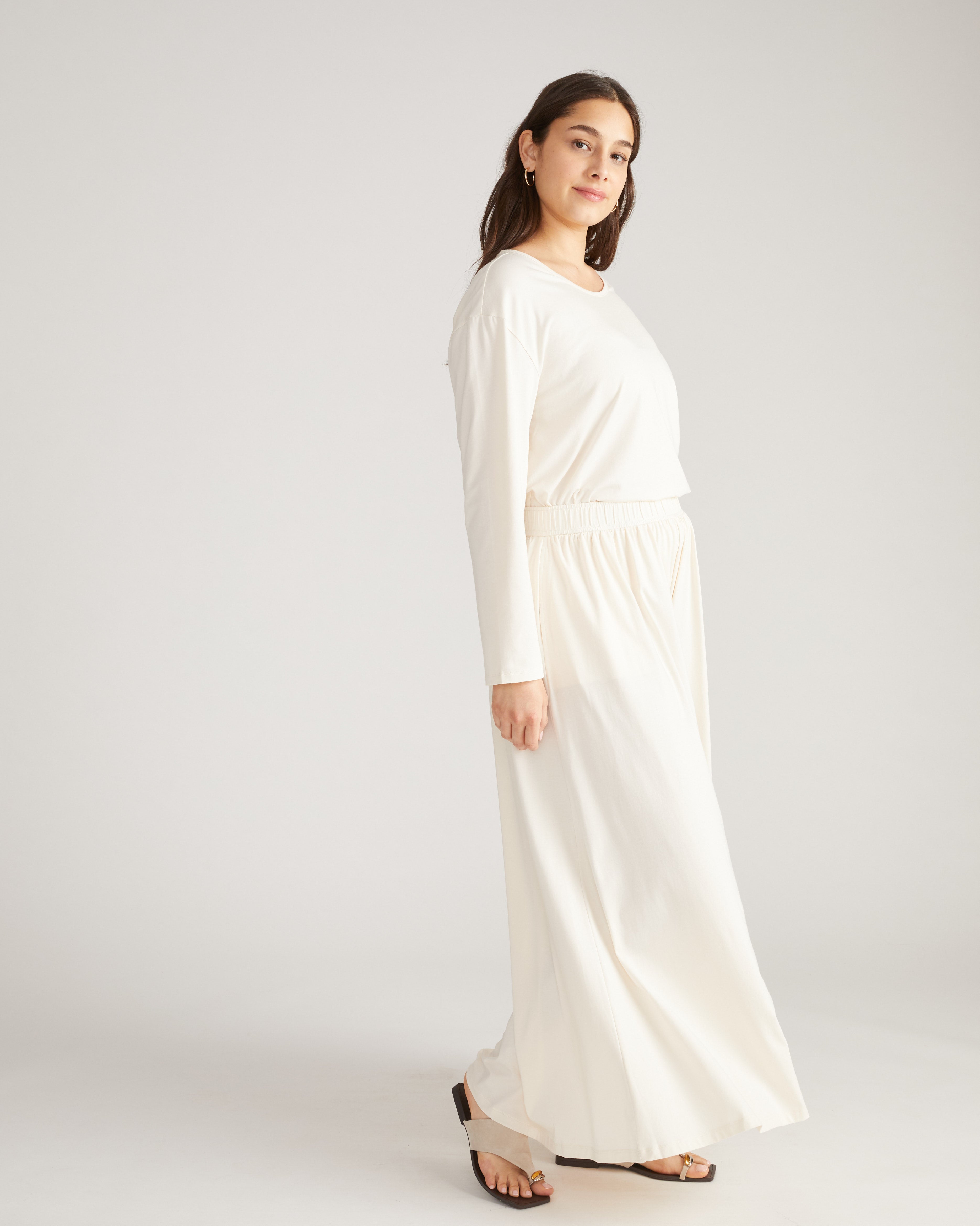 Pina Long Sleeve Lounge Tee - Porcelain