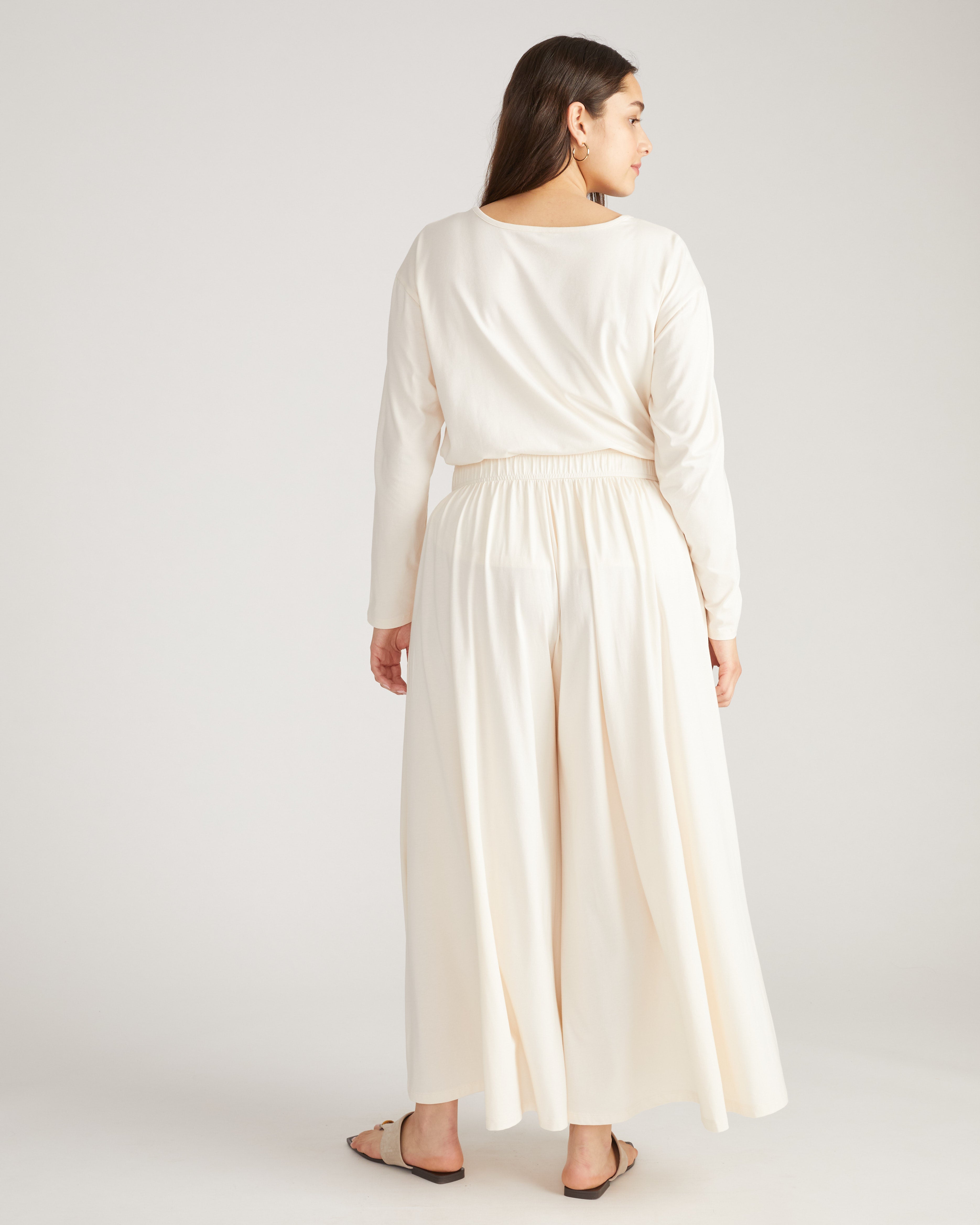 Pina Long Sleeve Lounge Tee - Porcelain