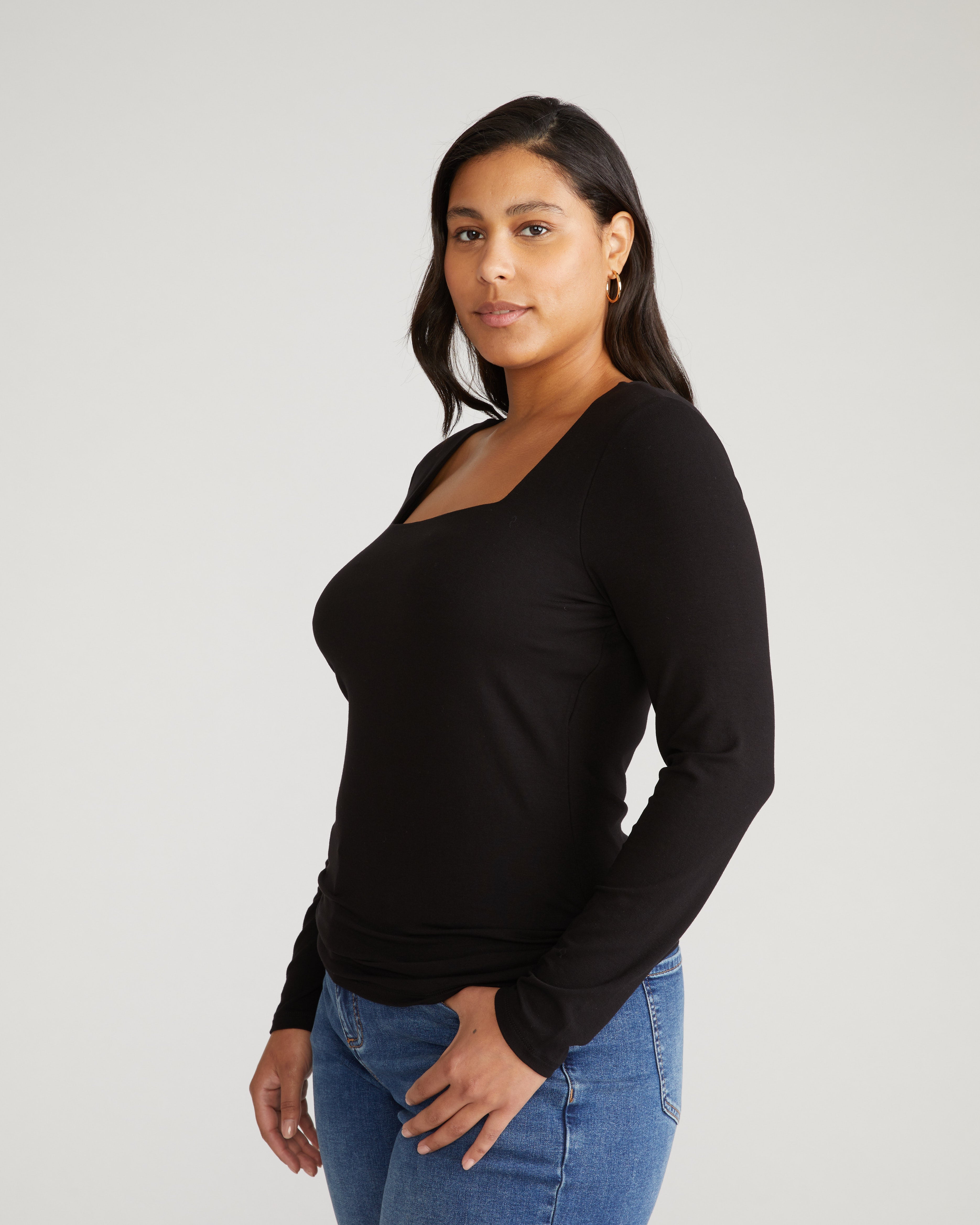 Agatha Liquid Jersey Top - Black