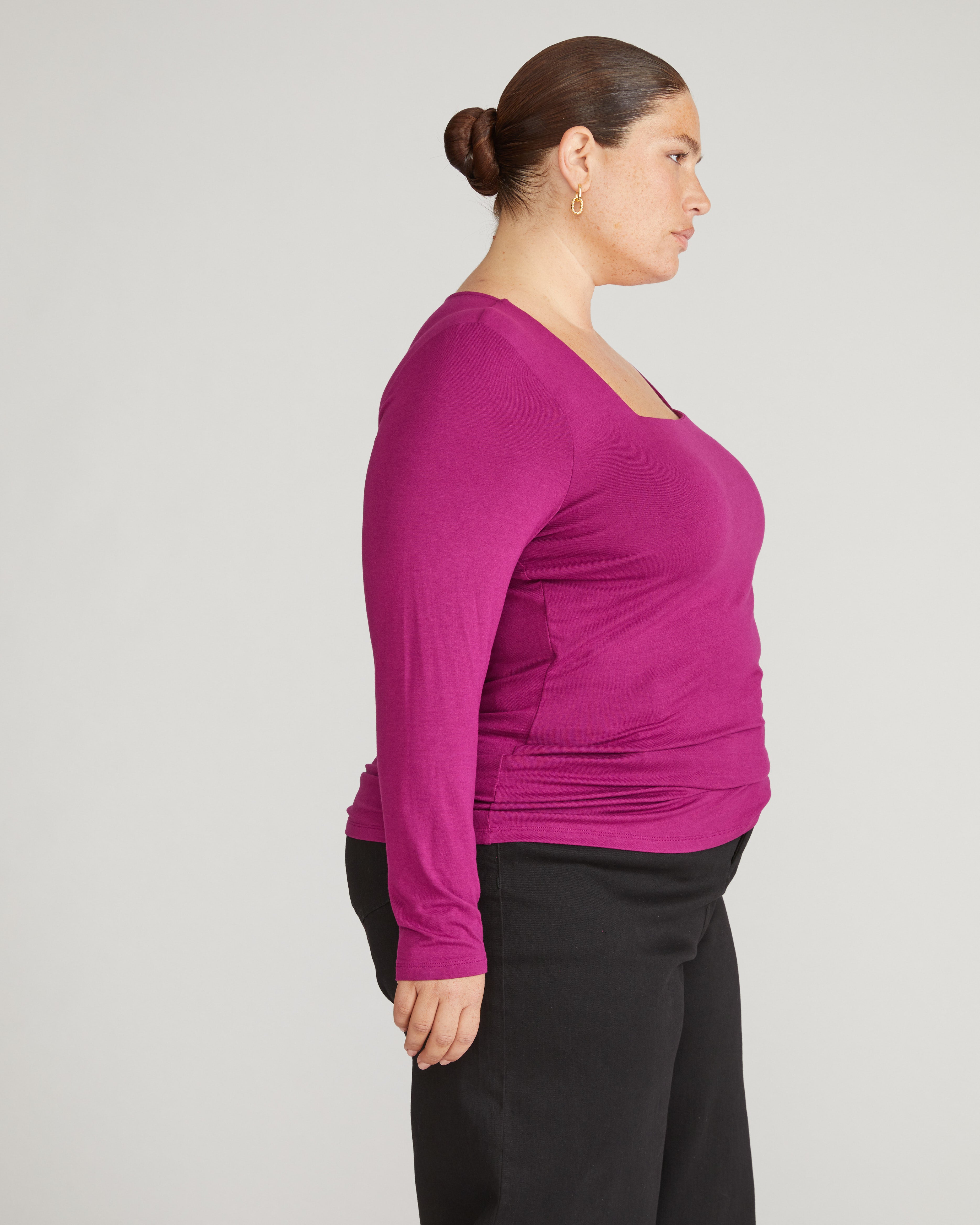 Agatha Liquid Jersey Top - Rothko Purple