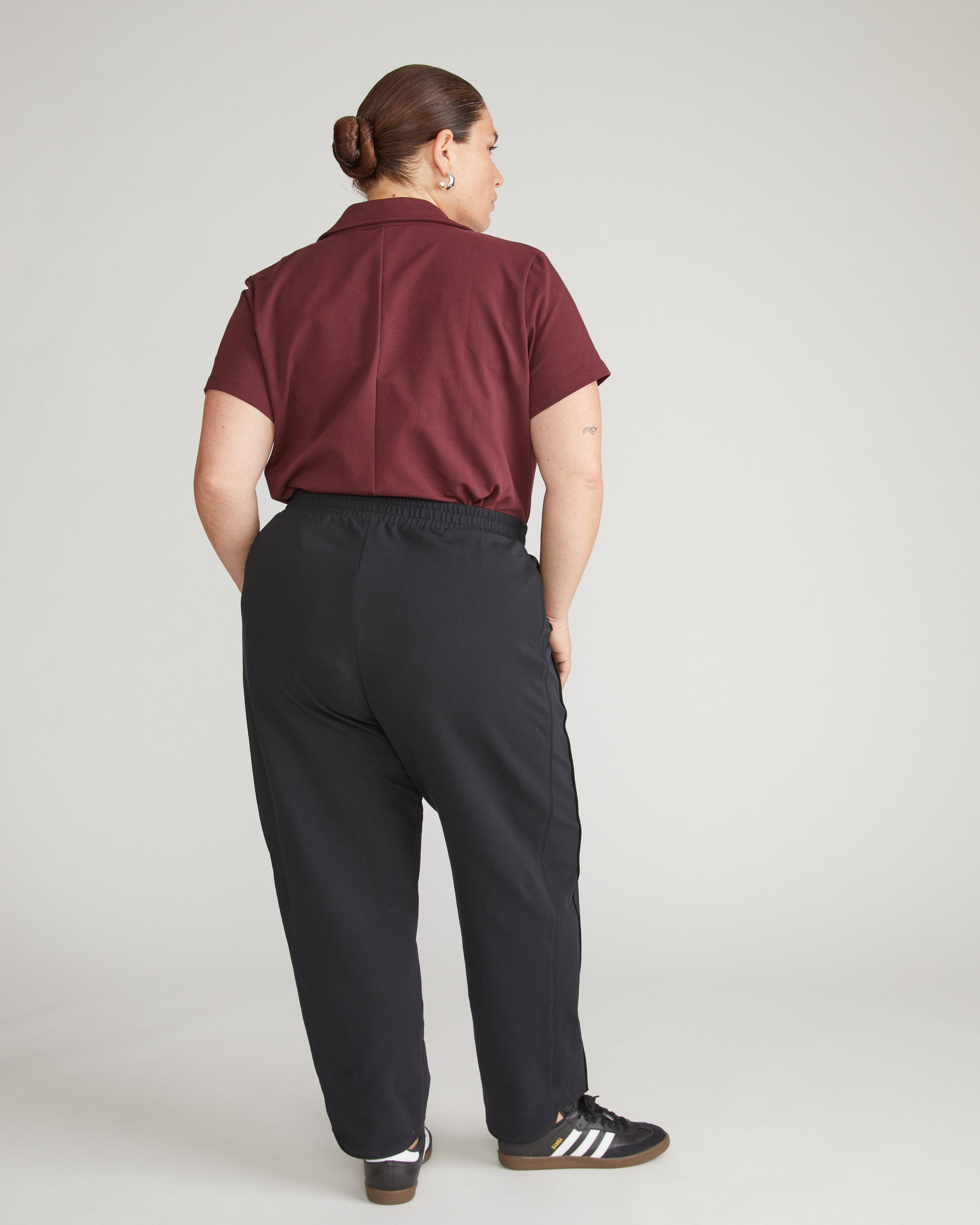 Varsity French Terry Pull On Pants - Black