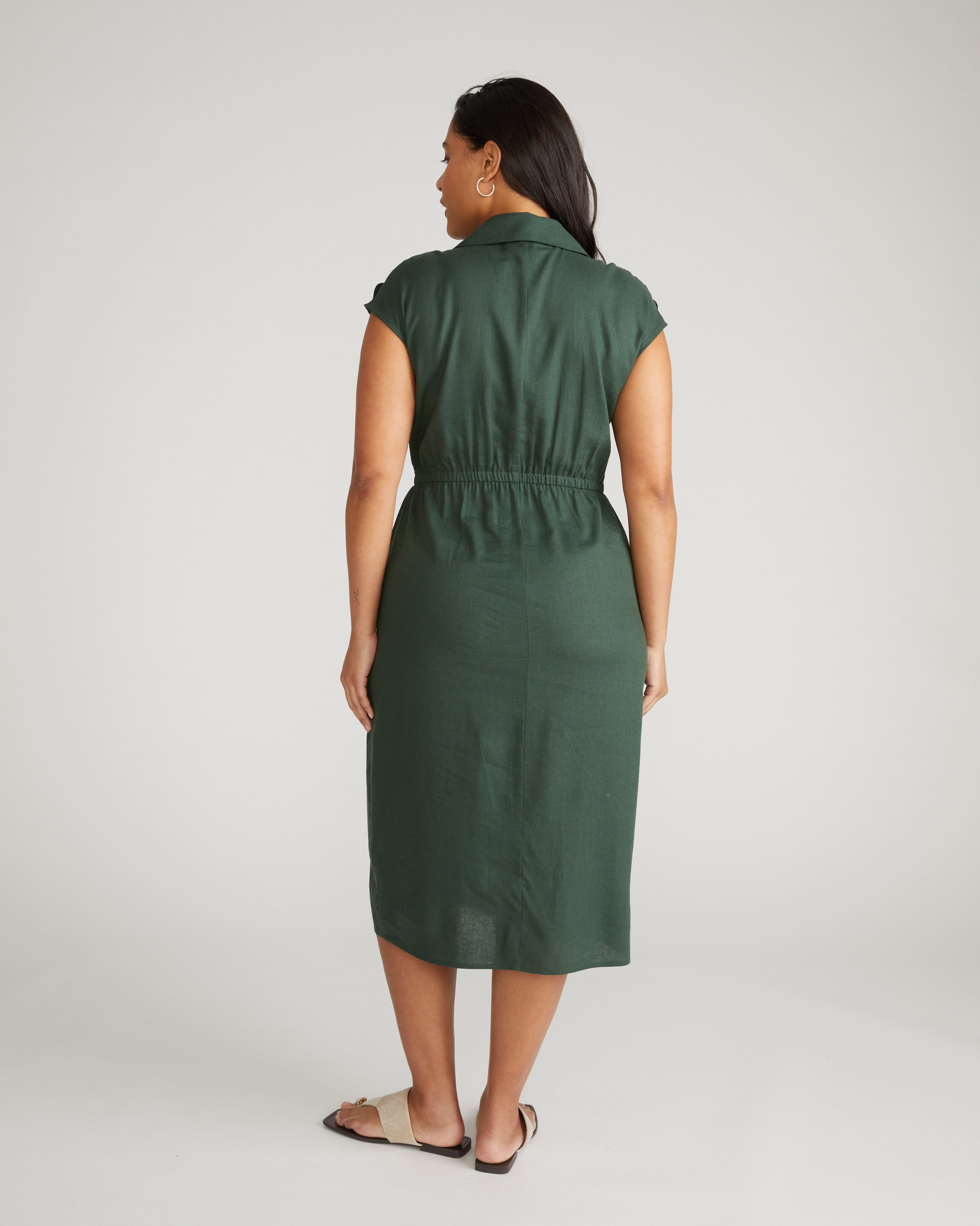 Laurel Linen Dress - Luscious Green