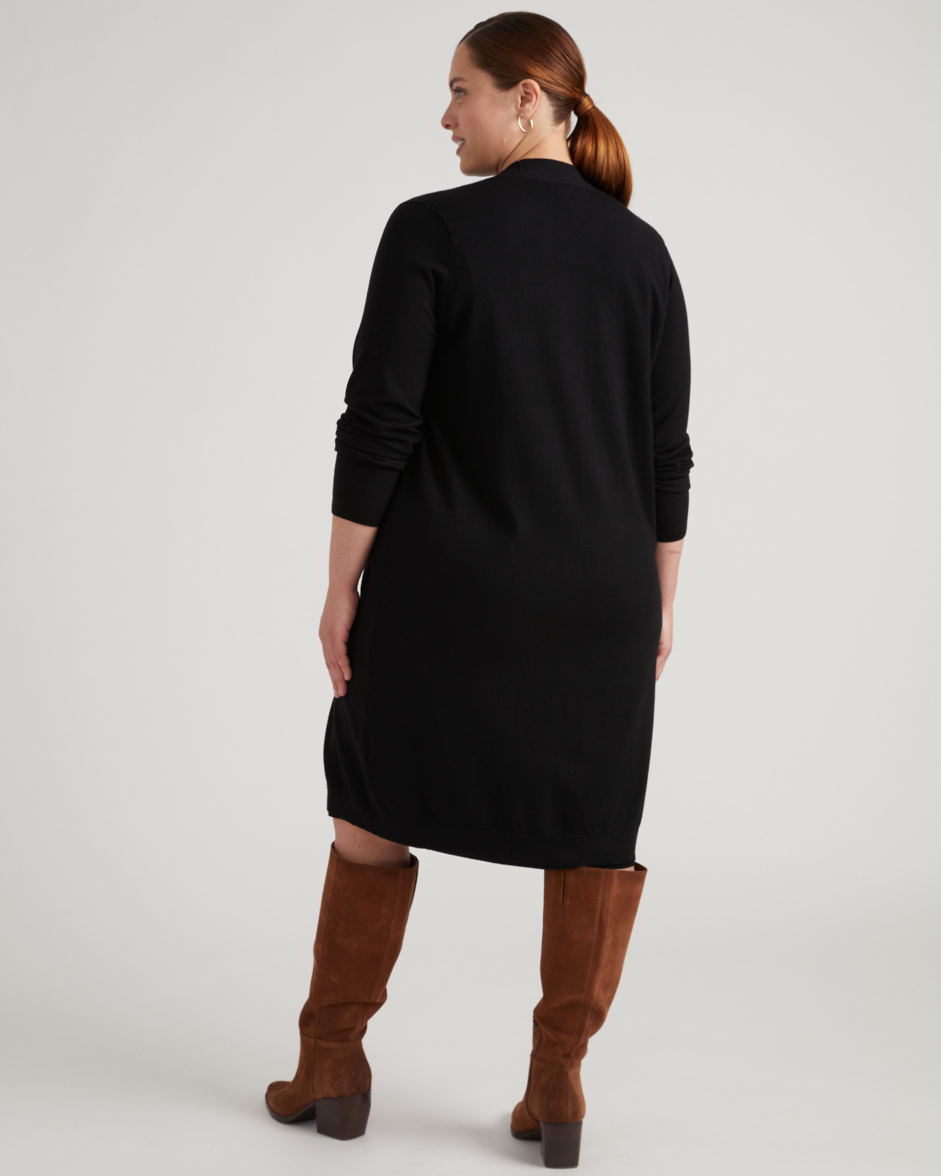 Savvy Double Knit Sweater Cardigan - Black