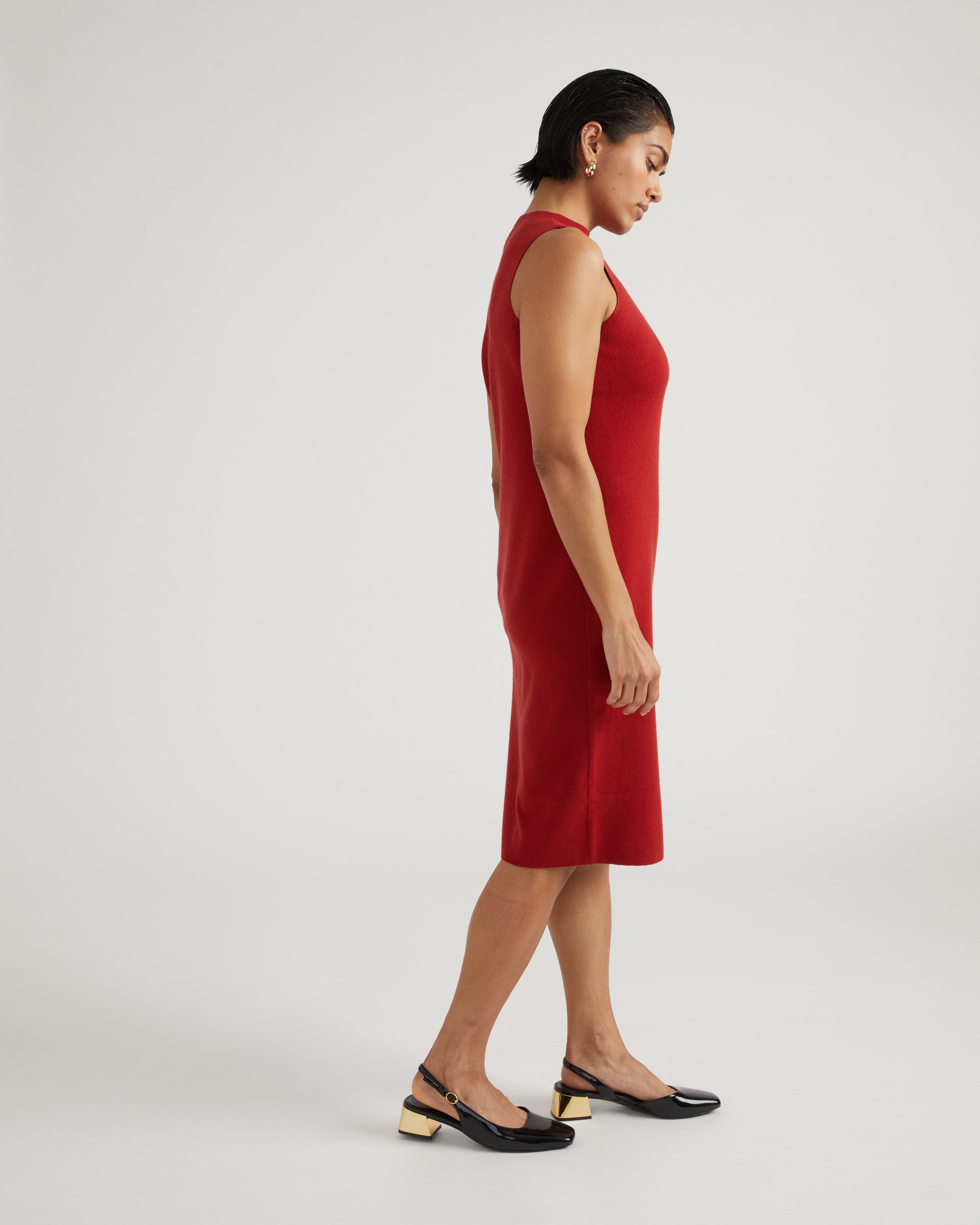 Savvy Double Knit Sweater Dress - Vineyard