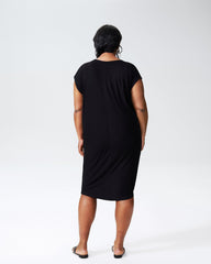 Carrea Relaxed Liquid Jersey Dress - Black