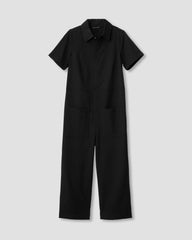 Kate Stretch Cotton Twill Jumpsuit - Black