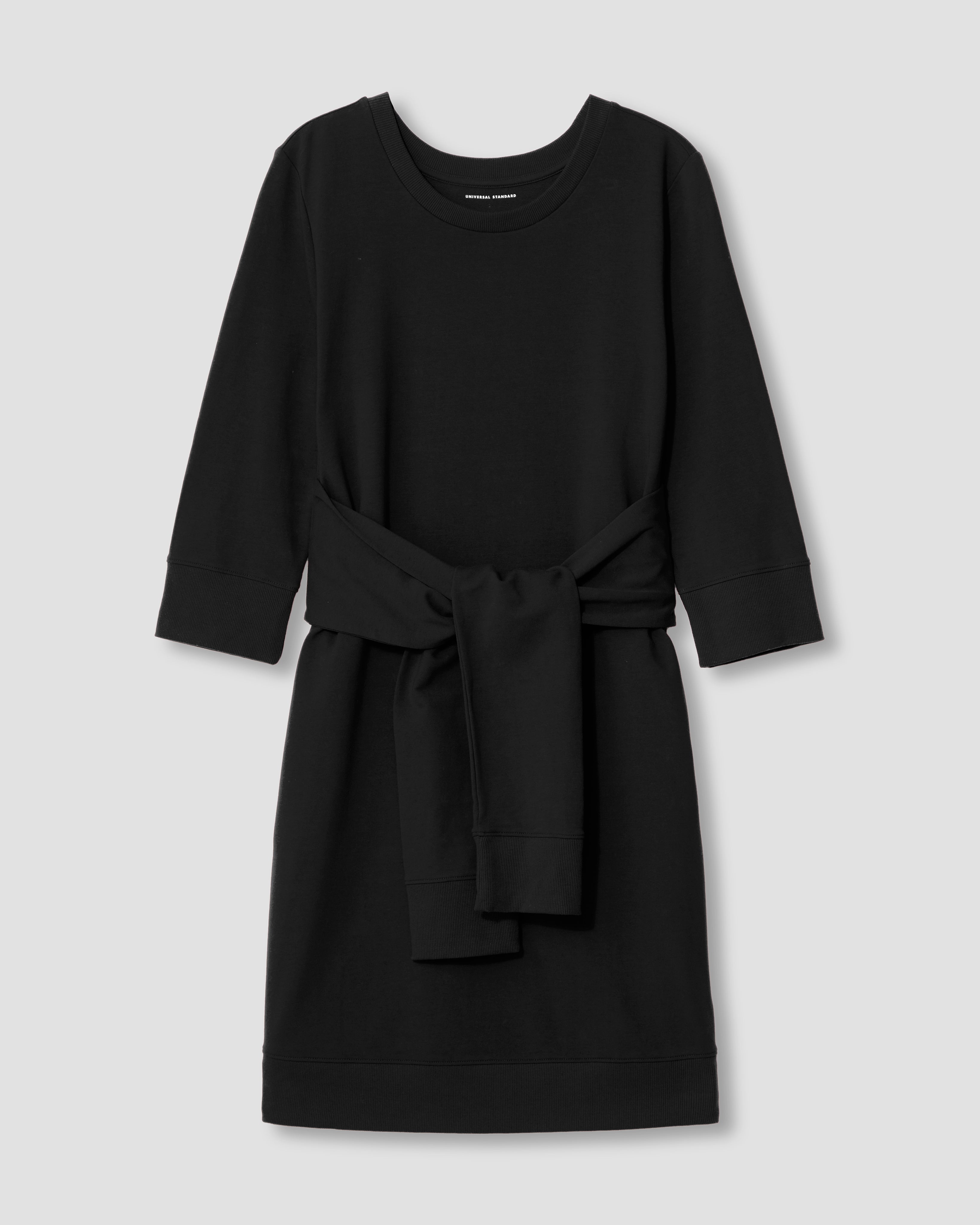 Misa Tie Sweatshirt Dress - Black
