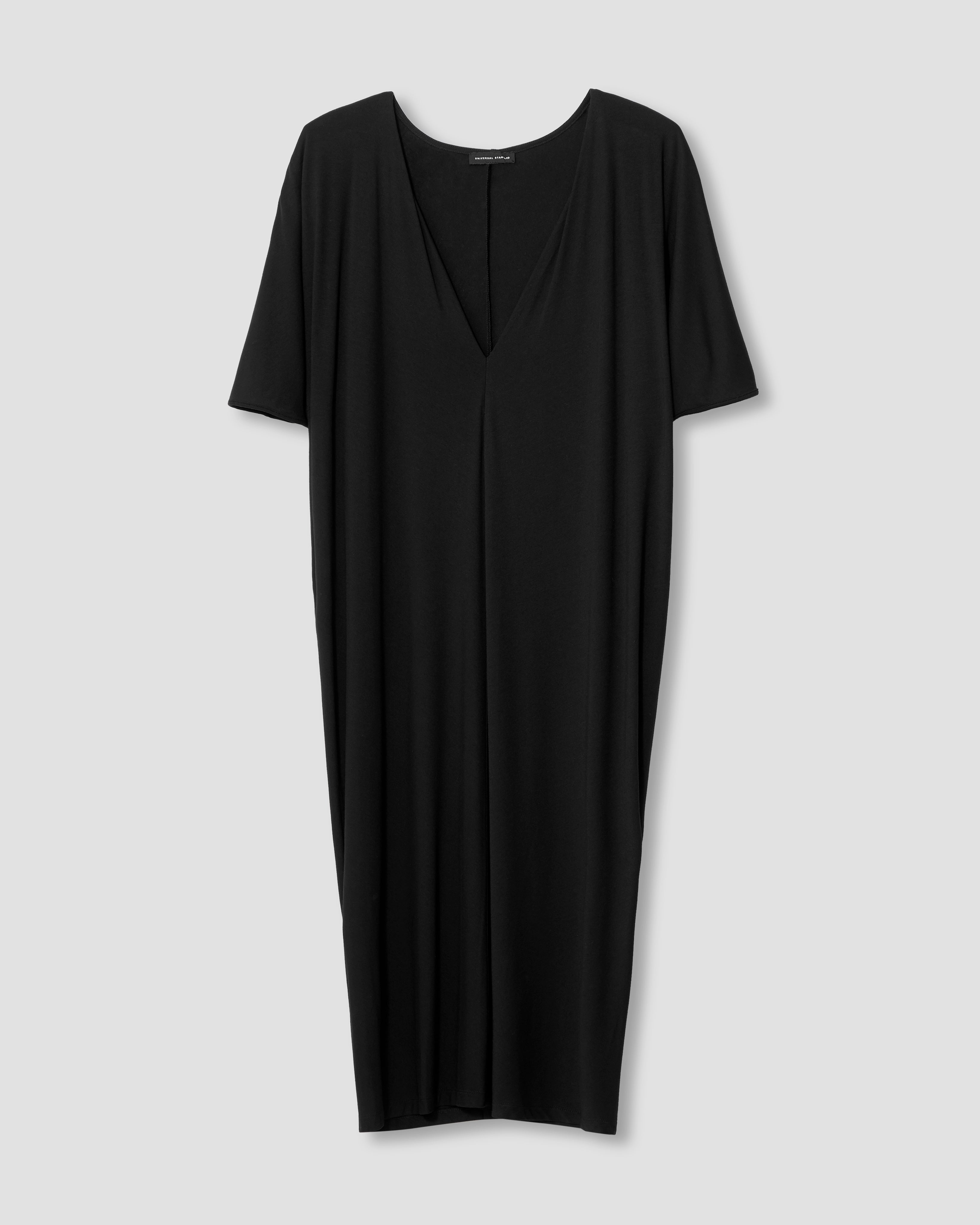 Teresa Liquid Jersey V-Neck Dress - Black